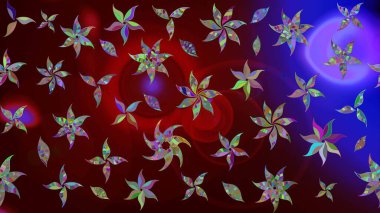 Suluboya tarzında kahverengi renkte. Küçük çiçekli yay deseni çiz. Raster illüstrasyonu.