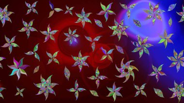 Kahverengi renklerde bahar çiçekleri. Çiçekli karalama şeklinde Raster çiçek deseni. Raster illüstrasyonu.