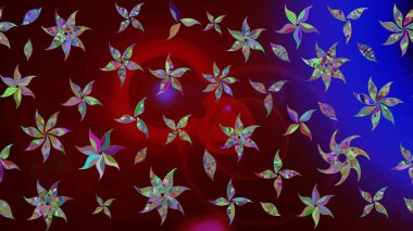 Motley illüstrasyonu. Robot resim. Küçük çiçekte güzel bir desen. Moda baskıları için zarif bir şablon. Çiçekli yaz çiçekleri. Küçük renkli çiçekler..