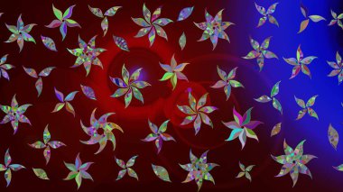 Raster illüstrasyonu. Klasik çiçek tasarımı elementleri. Kahverengi kıvırcık çiçekler kahverengi renklerde şekillenir.