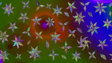 Küçük çiçekte güzel bir desen. Moda baskıları için zarif bir şablon. Motley illüstrasyonu. Robot resim. Çiçekli bahar çiçekleri. Küçük renkli çiçekler..