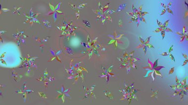 Çiçek deseni. Raster illüstrasyonu. Şatafatlı bahar bahçesi dokusu. Gri renkli çiçek çizimi. Gri renkli çiçekler.