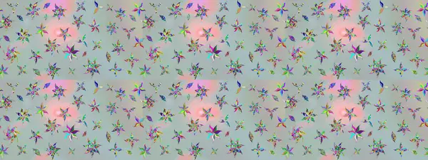 Gri renklerde bahar çiçekleri. Çiçek ve yapraklı karalama şeklinde Raster çiçek deseni. Raster illüstrasyonu.