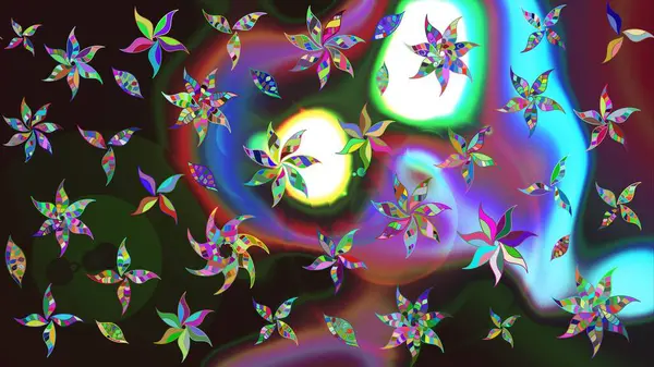 Raster Modaya uygun kumaş deseni. Renkli Bahar Teması eskiz kalıbı. Düz Çiçek Elementleri Tasarımı. Gri renkli şirin çiçek deseni.