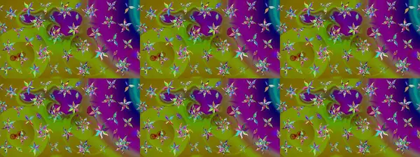 Raster illüstrasyonu. Çiçekler, dallar, bitkiler ve çiçekler. El çizimi. Güzel kumaş deseni.