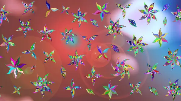 Modern çiçek arkaplanı. Halk tarzı. Moda baskıları için zarif bir şablon. Parlak renkli çiçekleri ve pembe yaprakları olan muhteşem bir çiçek deseni..