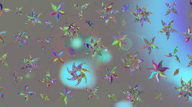 Raster illüstrasyonu. Küçük bir çiçekte eskiz deseni. Güzel kumaş deseni. Güzel çiçek arkaplanı..