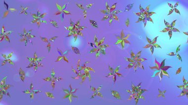 Mor renkli çiçekler. El çizimi çiçekli soyut çizim kalıbı. Raster illüstrasyonu.