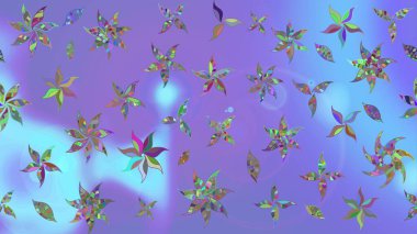 Renkli Bahar Teması eskiz kalıbı. Düz Çiçek Elementleri Tasarımı. Mor renkli çiçekler. Raster illüstrasyonunda çiçek deseni çizimi.