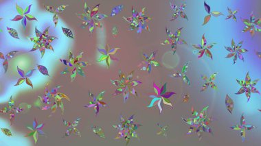 Nakış desenli çiçek deseni. Parmak izi, kumaş, duvar kâğıdı, tekstil için raster dokusu. Renkli grunge soyut arkaplanı Cologray çiçekleriyle zenginleştirir.