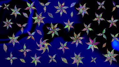 Çiçekler suluboya eskiz deseni. Raster Stili kumaş deseni.