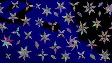 Raster çiçek izi. Klasik taslak çizimi. Çiçek mavisi çizim deseni.