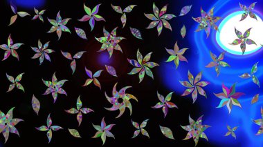 Gömlek baskısı için çiçek boyası. Siyah renkli çiçekler. Çiçek eskiz kalıbı geçmişi.