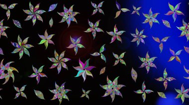 Yumuşak, bahar çiçekli arka plan. Siyah renkli çiçekler. Raster çiçek desenli ve çiçekli..