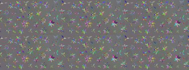 Küçük çiçekte güzel bir desen. Motley illüstrasyonu. Gri çiçekli bahar çiçekleri. Küçük renkli çiçekler. Moda baskıları için zarif bir şablon.