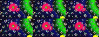 Gri renkli şirin tekstil tarzında. Renkli çizim kalıbı. Çiçek arkaplan. Raster illüstrasyonu. Çiçek duvar kağıdı.