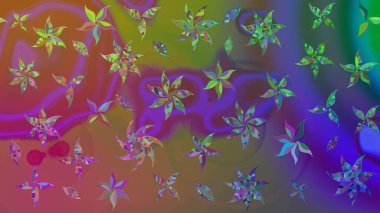 Raster Moda kumaş deseni. Şirin çiçekler. Çizgi çizimi deseni.