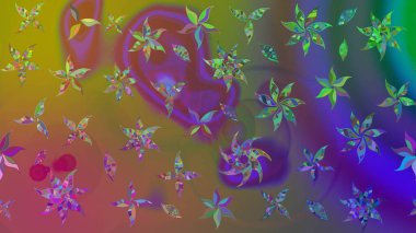 Şirin karalamalı çiçek desenli çizim. Eskiz tarzı kahverengi renklerde. Raster illüstrasyonu. Raster illüstrasyonu. El yapımı çiçek ve bitki koleksiyonu.