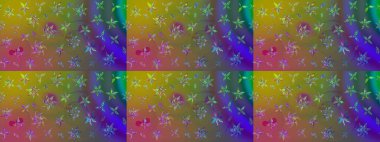 Yeşil renkler üzerine çiçek desenli çizimler, el yapımı papatyalar, papatyalar. Tekrarlayan çiçek arkaplanı, zarif yeşil çiçek duvar kağıdı.