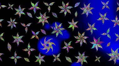 Siyah renkli çiçekler. Çiçekli çizim şekli. Düz Çiçek Elementleri Tasarımı. Renkli Bahar Teması çizim şablonu.