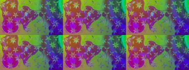 Sevimli çiçek raster deseni. Düz Çiçek Elementleri Tasarımı. Modaya uygun kumaş deseni. Renkli Yaz Teması çizim şablonu.