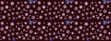 Çiçek desenli eskiz, yaz çiçekleri. Düz Çiçek Elementleri Tasarımı. Renkli Bahar Teması eskiz kalıbı. Kahverengi renkte çiçekler.