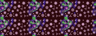 Kahverengi renkli çiçekler. Kumaş desenli papatya çiçekleri ayrıntıları.