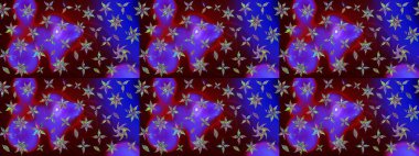 Güzel kumaş deseni. El çizimi. Raster illüstrasyonu. Çiçekler, dallar, otlar ve çiçekler.