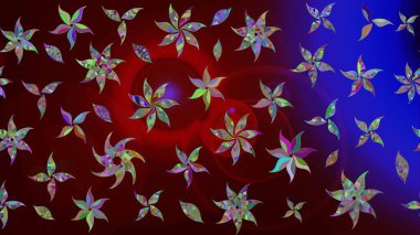 Kahverengi yapraklı yabani çiçekler. Eskiz arkaplan modeli. Suluboya, elle çizilmiş. Raster illüstrasyonu.