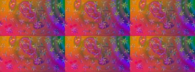 Küçük çiçekteki sevimli çiçek deseni. Raster illüstrasyonu. Raster deseni. Mor renklerde. Soyut çiçek çizim kalıbı arkaplanı.