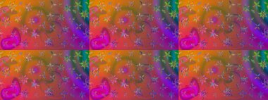 Kahverengi renkli bitkilerden oluşan parlak çiçekli çizim deseni.