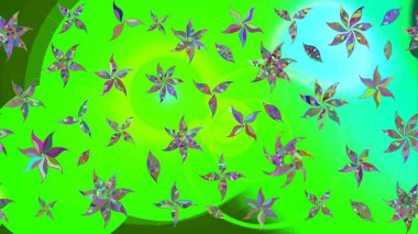 Varicologreen Raster çizimi. Küçük çiçekteki sevimli çiçek deseni. Birçok yeşil soyut çiçekli tropikal çizim deseni.