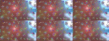 Raster illüstrasyonu. Renkli Bahar Teması eskiz kalıbı. Asya tekstil tarzında. Çiçek desenli çizim. Düz Çiçek Elementleri Tasarımı. Güzel kumaş deseni.