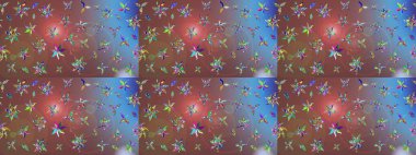 Kahverengi renkli çiçekler. Robot resim. Şirin çiçek elementleri. Raster illüstrasyonu.