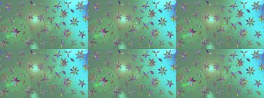 Raster resim. Çiçek desenli çiçek ve yaprakları ile. Sevimli küçük çiçek desenle.