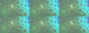 Eskiz arkaplan modeli. Suluboya, elle çizilmiş. Yeşil yapraklı yabani çiçekler. Raster illüstrasyonu.