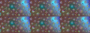 Nazik, narin çiçek arkaplanı. Kahverengi renkli çiçekler. Raster çiçek desenli ve çiçekli..