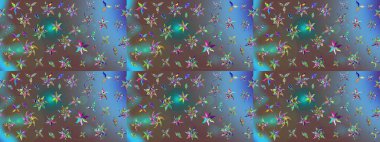 Küçük çiçekteki sevimli çiçek deseni. Kahverengi renkte çiçekler.