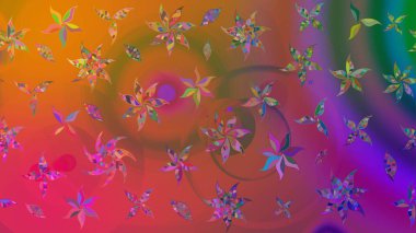 Şirin çiçekli, desenli, kahverengi renkli bir eskiz deseni. Tekstil için suluboya eskiz deseni. El çizimi çiçek çizimi deseni (fayans)).