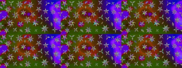 Asya tekstil tarzında. Çiçek desenli çizim. Raster illüstrasyonu. Kahverengi renkli çiçekler. Raster illüstrasyonu.