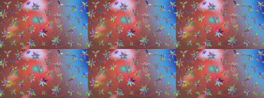 Yapraklı çizim şekli. Tekstil için figür. Şirin, zarif çiçekler Raster illüstrasyonu. Davetiye ve kartpostal tasarımı için dekoratif çiçek unsurları. Poster veya kapak için arkaplan.