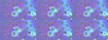 Düz Çiçek Elementleri Tasarımı. Sketch Colour Spring Theme eskiz kalıbı. Sevimli çiçek raster deseni. Mor renkte çiçekler.