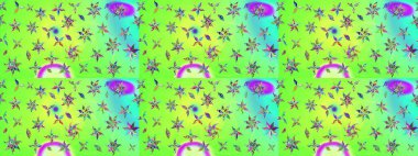 Küçük renkli çiçekler. Robot resim. Çiçekli bahar çiçekleri. Moda baskıları için zarif bir şablon. Motley illüstrasyonu. Küçük çiçekte şirin desenler.