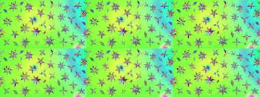 Raster illüstrasyonundaki çiçek desenli çizim. Suluboya tarzında yeşil renkte çiçekler.