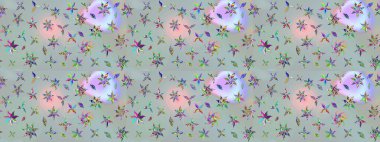 Gri renkli çiçekler. Elle boyanmış suluboya resim çizimi çiçekler ve bitkiler.