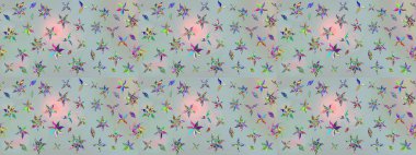 Gri renkli çiçekler. Kumaş desenli papatya çiçekleri ayrıntıları.