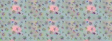 Zentangle soyut çiçekleri. Güzel kumaş deseni. Renkli Bahar Teması eskiz kalıbı. Raster illüstrasyonu. Karalama çiçeği. Düz Çiçek Elementleri Tasarımı.