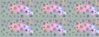 Raster illüstrasyonu. Zentangle soyut çiçekleri. Renkli Bahar Teması eskiz kalıbı. Karalama çiçeği. Güzel kumaş deseni. Düz Çiçek Elementleri Tasarımı.