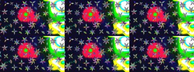 Gri renklerde bahar çiçekleri. Raster illüstrasyonu. Çiçek ve yapraklı karalama şeklinde Raster çiçek deseni.