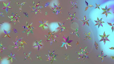 Güzel kumaş deseni. Renkli Yaz Temalı eskiz kalıbı. Düz Çiçek Elementleri Tasarımı. Raster illüstrasyonunda çiçek deseni çizimi.